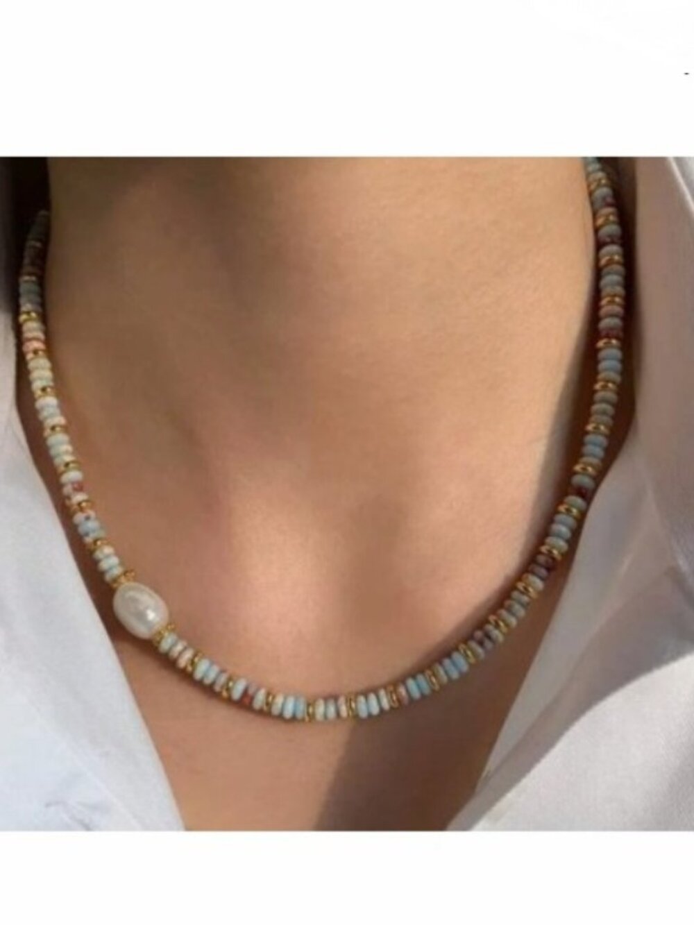 New Soapstone Pearl Adjustable Necklace